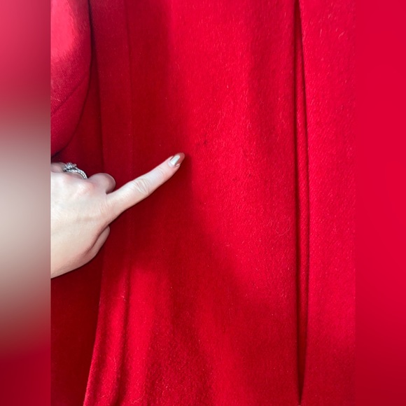 🍓6/$15🍓 Vintage Herman Kay Red Wool Blend Pea Coat - Picture 6 of 8